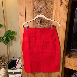 Knee length denim pencil skirt.  NWT :) Size medium, but runs small